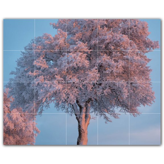 Picture-Tiles.com: Trees Ceramic Tile Wall Mural WAL501035-54L. 40"W x 32"H using (20) 8" x 8" Ceramic Tiles-Satin Finish