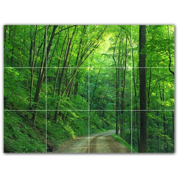 Picture-Tiles.com: Trees Ceramic Tile Wall Mural WAL501036-43XL. 48"W x 36"H using (12) 12" x 12" Ceramic Tiles-Satin Finish