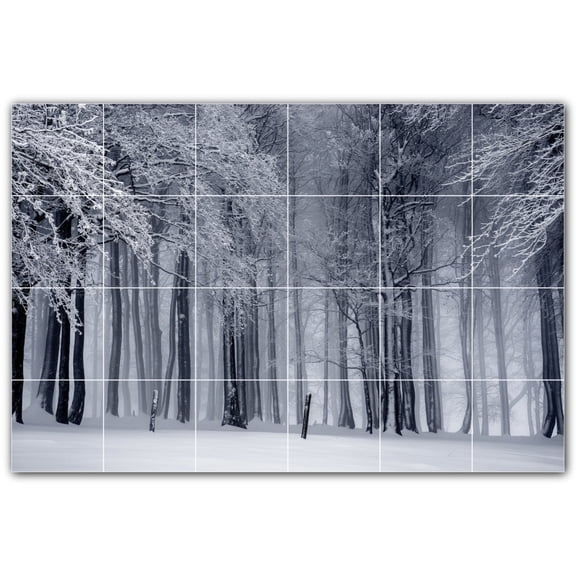 Picture-Tiles.com: Trees Ceramic Tile Wall Mural WAL501037-64S. 25.5"W x 17"H using (24) 4.25" x 4.25" Ceramic Tiles-Satin Finish