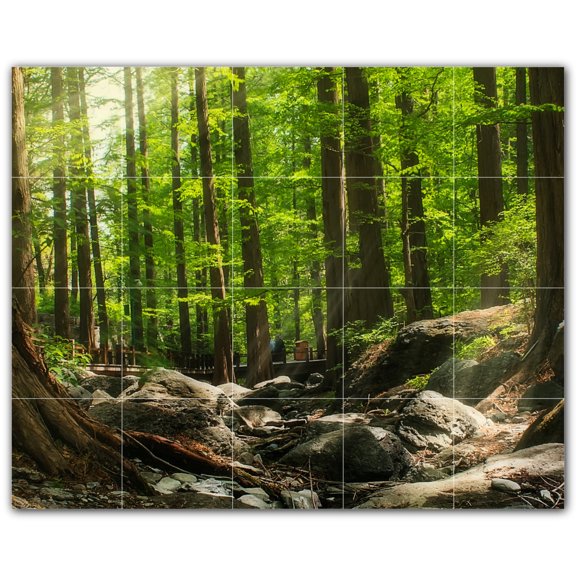 Picture-Tiles.com: Trees Ceramic Tile Wall Mural WAL501042-54L. 40"W x 32"H using (20) 8" x 8" Ceramic Tiles-Satin Finish