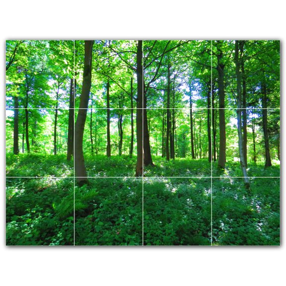 Picture-Tiles.com: Trees Ceramic Tile Wall Mural WAL501045-43M. 24"W x 18"H using (12) 6" x 6" Ceramic Tiles-Satin Finish