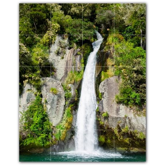 Picture-Tiles.com: Waterfalls Ceramic Tile Wall Mural WAL501095-45XL. 48"W x 60"H using (20) 12" x 12" Ceramic Tiles-Satin Finish