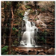 Picture-Tiles.com Waterfalls Ceramic Tile Wall Mural WAL501110-66S. 25.5W x 25.5H using 36 4.25 x 4.25 Ceramic Tiles-Satin Finish