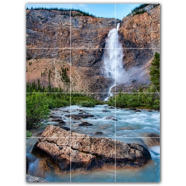 Picture-Tiles.com: Waterfalls Ceramic Tile Wall Mural WAL501134-34L. 24"W x 32"H using (12) 8" x 8" Ceramic Tiles-Satin Finish