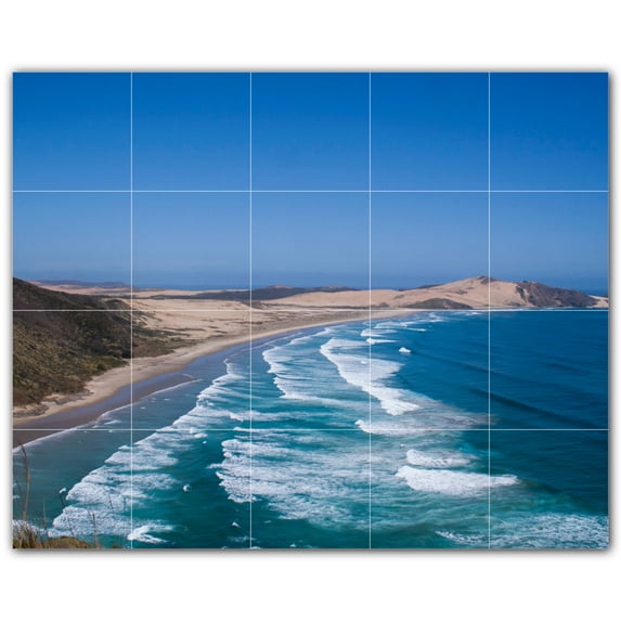Picture-Tiles.com: Waves Ceramic Tile Wall Mural WAL501173-54M. 30"W x 24"H using (20) 6" x 6" Ceramic Tiles-Satin Finish