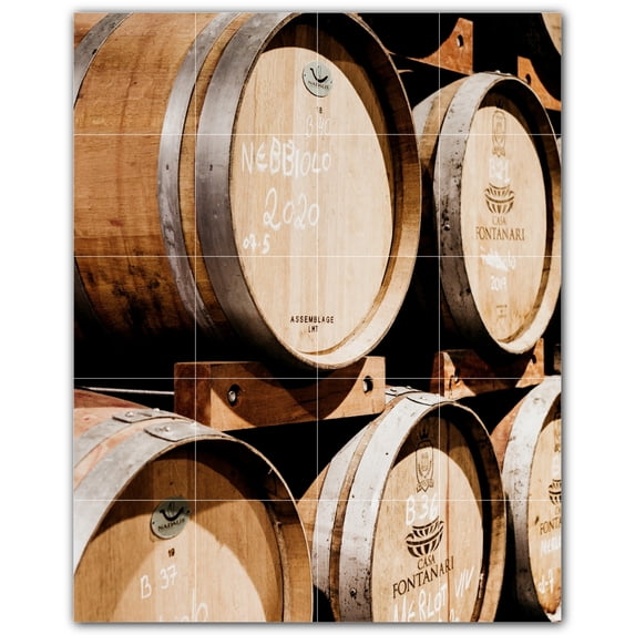Picture-Tiles.com: Wine Ceramic Tile Wall Mural WAL501203-45XL. 48"W x 60"H using (20) 12" x 12" Ceramic Tiles-Satin Finish