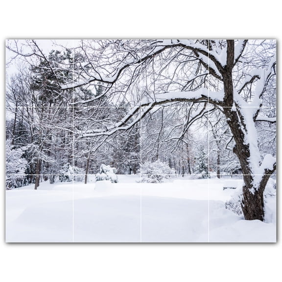 Picture-Tiles.com: Winter Ceramic Tile Wall Mural WAL501222-43M. 24"W x 18"H using (12) 6" x 6" Ceramic Tiles-Satin Finish