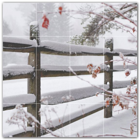 Picture-Tiles.com: Winter Ceramic Tile Wall Mural WAL501228-44M. 24"W x 24"H using (16) 6" x 6" Ceramic Tiles-Satin Finish