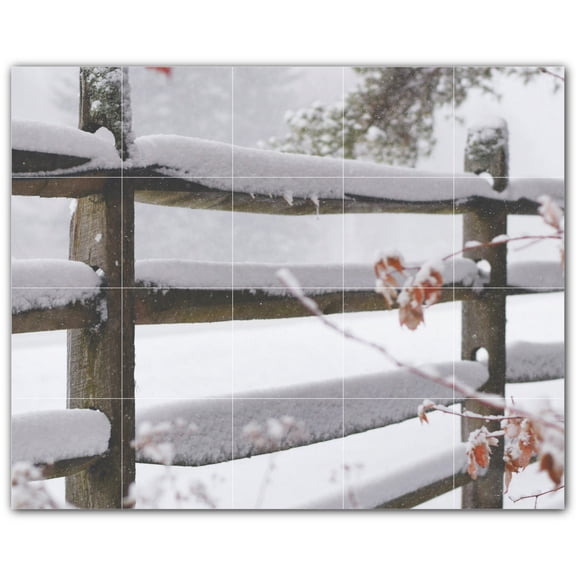 Picture-Tiles.com: Winter Ceramic Tile Wall Mural WAL501228-54XL. 60"W x 48"H using (20) 12" x 12" Ceramic Tiles-Satin Finish