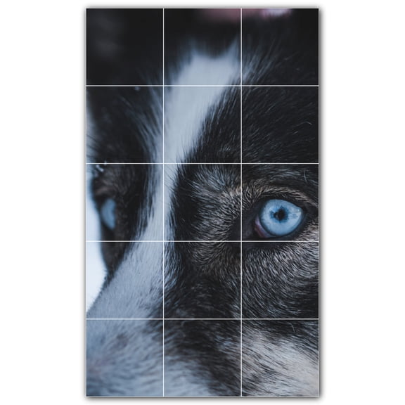 Picture-Tiles.com: Wolf Ceramic Tile Wall Mural WAL501245-35M. 18"W x 30"H using (15) 6" x 6" Ceramic Tiles-Satin Finish