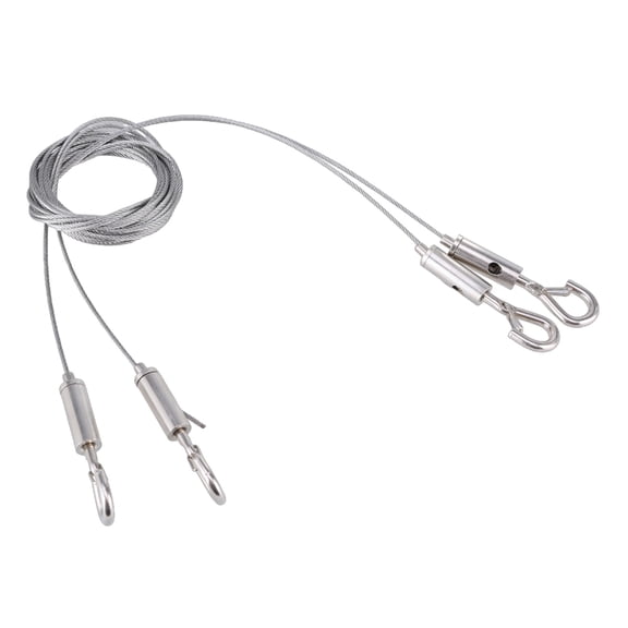 Picture and Frame Hanging Set 2m Sturdy Stainless Steel Wire with Eyelets Adjustable Portable Photo Rope Hanger