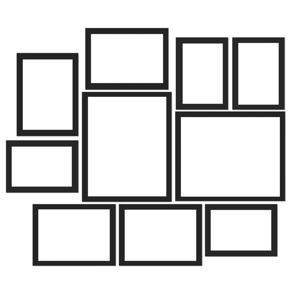 Picture frames collage set,10 pack multi size photo frames ,gallery wall frames set includes2 8x10 4 5x7 4 4x6 frames,perfect for wall decor and tabletop photo display in bedroom office,black