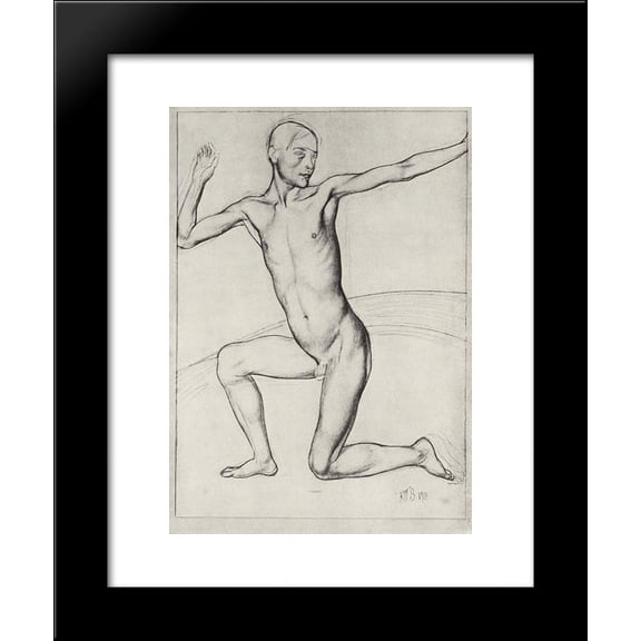 Picture to picture game boy 20x24 Framed Art Print by Petrov-Vodkin, Kuzma