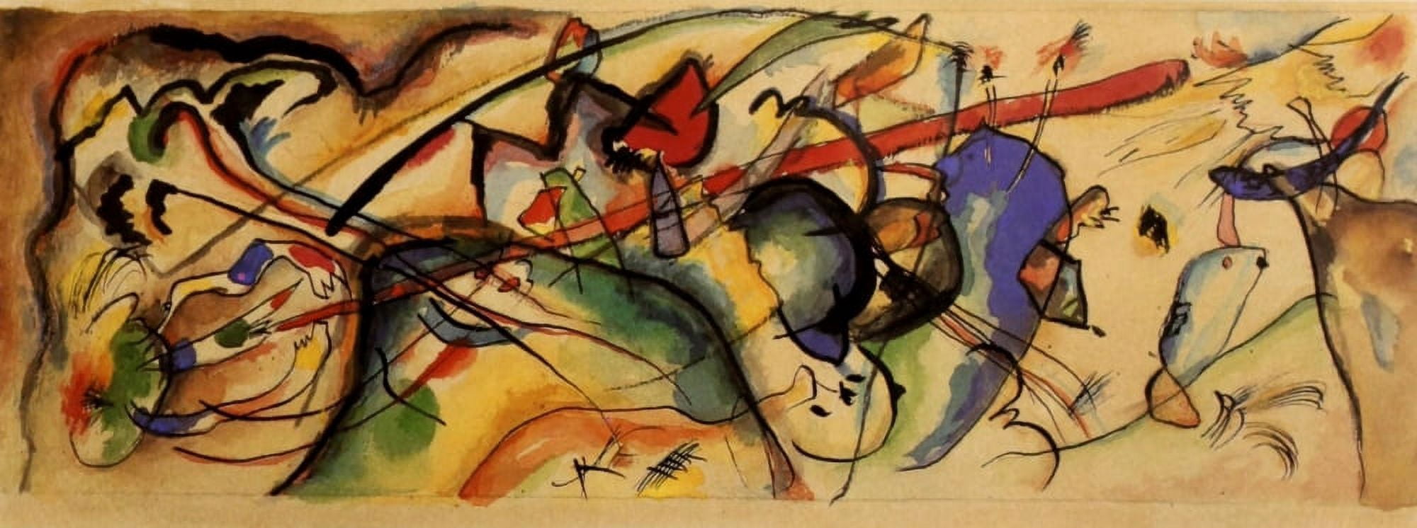 Picture with white border 1913 Canvas Art - Wassily Kandinsky (24 x 36)