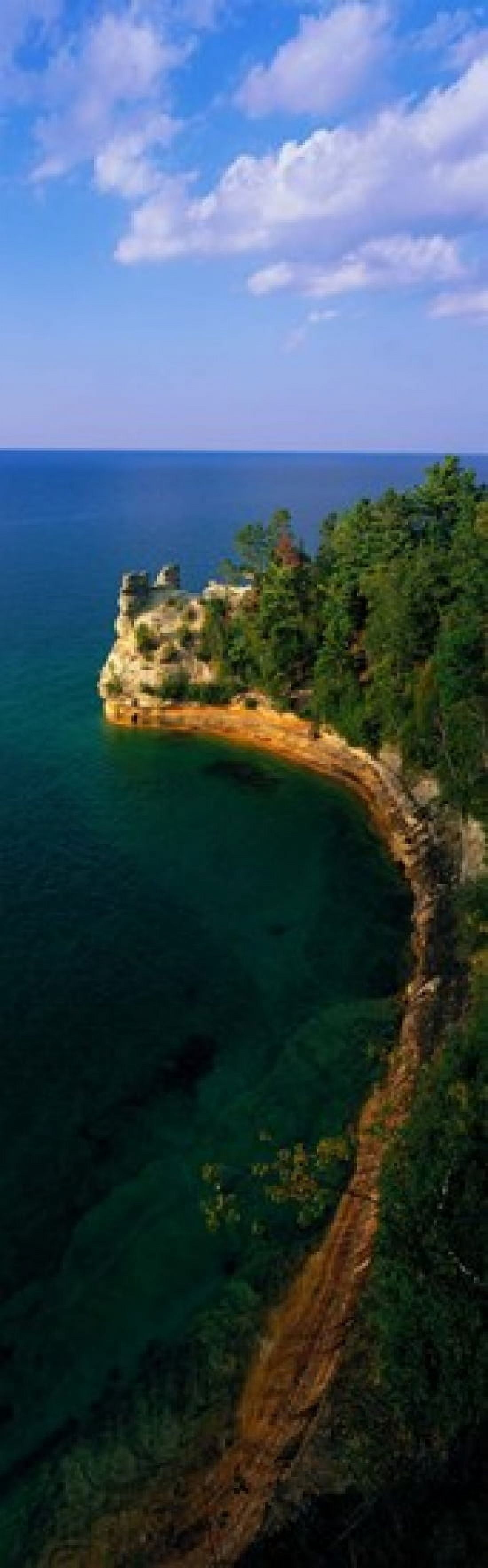 Pictured Rocks National Lake Shore Lake Superior Upper Peninsula MI USA Canvas Art - Panoramic Images (18 x 6)