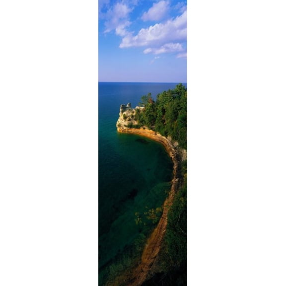 Pictured Rocks National Lake Shore Lake Superior Upper Peninsula MI USA Canvas Art - Panoramic Images (36 x 12)
