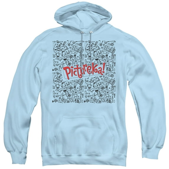 Pictureka Line Work Adult Pullover Hoodie Sweatshirt Light Blue