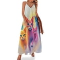 thumbnail image 1 of Pictures Of Colorful Cat Sleeveless Dress Women's Evening Dress Womans Clothing, 1 of 9