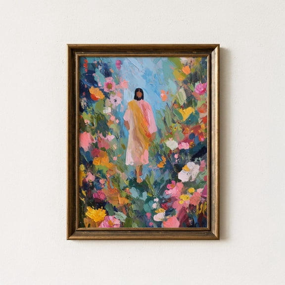 Pictures Of Jesus Christ Art Our Saviors Love And The Wildflower Modern Christian Bible Verse Unframed Paper Print