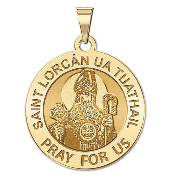 PicturesOnGold.Com Saint Lorcan Ua Tuathail Religious Medal Female Adult - 2/3 inch 14K Yellow Gold
