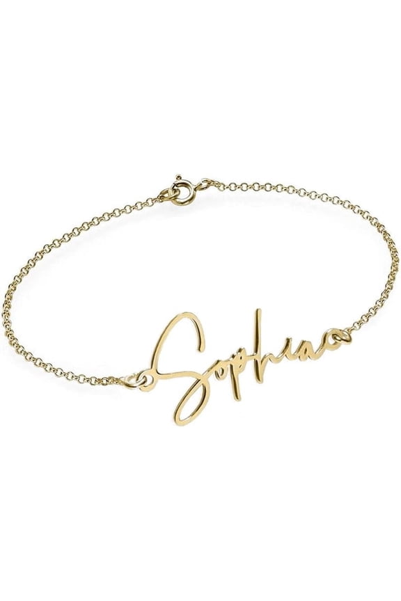 Custom Name Anklets for Women in 14K Yellow Gold Personalized Ankle Bracelet Jewelry With Any Name or Word