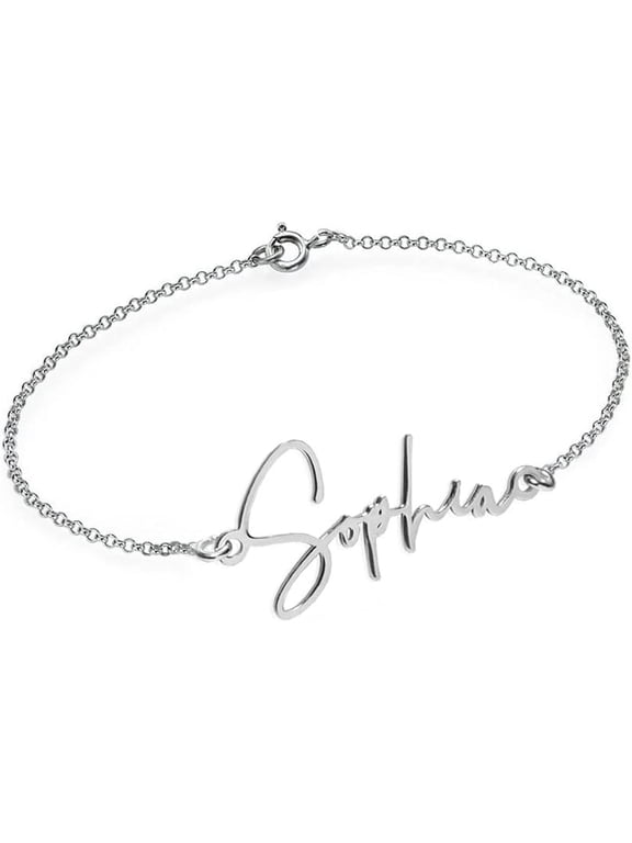 Custom Name Anklets for Women in Sterling Silver Personalized Ankle Bracelet Jewelry With Any Name or Word
