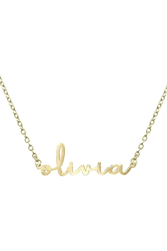 Custom Name Necklace For Women Personalized Name Necklace in Sterling Silver or Gold Personalized with any Name or Word (Gold Dainty Name Necklace)