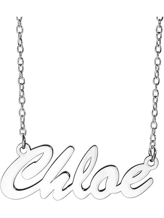 Custom Name Necklace For Women Personalized Name Necklace in Sterling Sliver Personalized with any Name or Word (Sterling Silver Script)