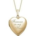 thumbnail image 1 of PicturesOnGold Forever In My Heart Locket Necklace for Women That Hold Pictures & Engraving in Personalized Jewelry Gifts for Men & Women Yellow Gold Filled (Locket + 2 Photos), 1 of 6