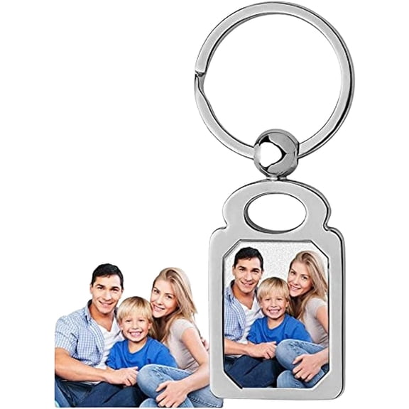 PicturesOnGold Photo Keychain - Stainless Steel Engravable Rectangle Laser Photo Keychain (Keychain With Photo)