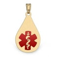 thumbnail image 1 of PicturesOnGold.com 14K Gold Tear Drop Medical Pendant W/ Red Enamel - 1 inch x 1-1/4 inch, 1 of 1
