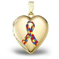 thumbnail image 1 of PicturesOnGold.com 14K Yellow Gold Autism Awareness Heart Locket 3/4 Inch X 3/4 Inch in Solid 14K Yellow Gold, 1 of 1