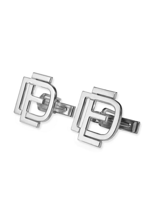 Exclusive Monogram Overlapping Initial Cufflinks - Sterling Silver 3/4 Inch Tall - Stylish Jewelry Memory Gifts for Men