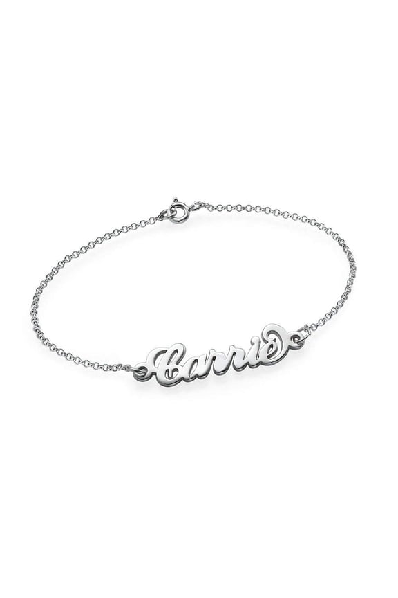 Exclusive Personalized Name Anklet - Any Name Available Custom Name Anklet in Silver & Gold (Sterling Silver - 9.5 Inch)