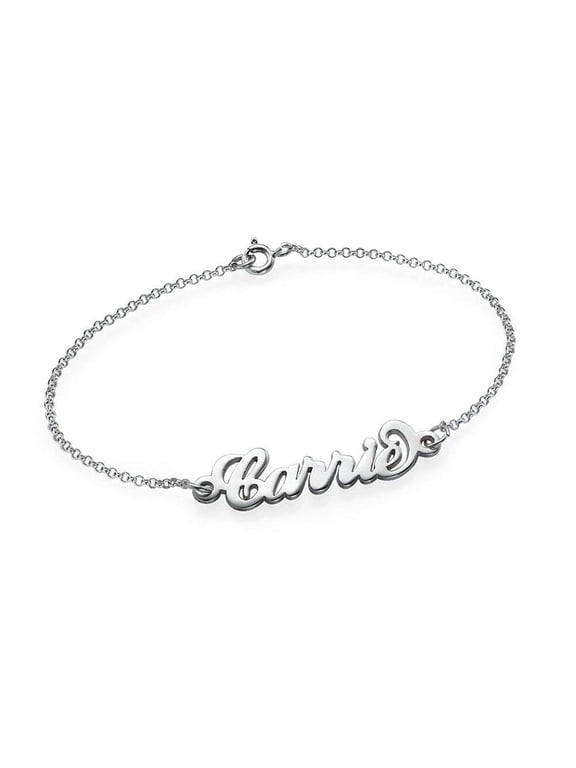 Exclusive Personalized Name Anklet - Any Name Available Custom Name Anklet in Silver & Gold (Sterling Silver - 9 Inch)