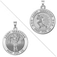 thumbnail image 1 of PicturesOnGold.com Football - Saint Sebastian Doubledside Sports Religious Medal Female Adult 1″ in Sterling Silver, 1 of 8