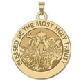 thumbnail image 1 of PicturesOnGold.com Holy Trinity Religious Medal - 3/4 inch Size of a Nickel, Solid 14K Yellow Gold, 1 of 7