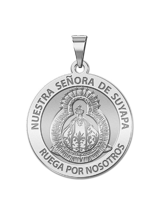 Nuestra Senora De Suyapa Medal Pendant Female Adult - 3/4 inch Sterling Silver