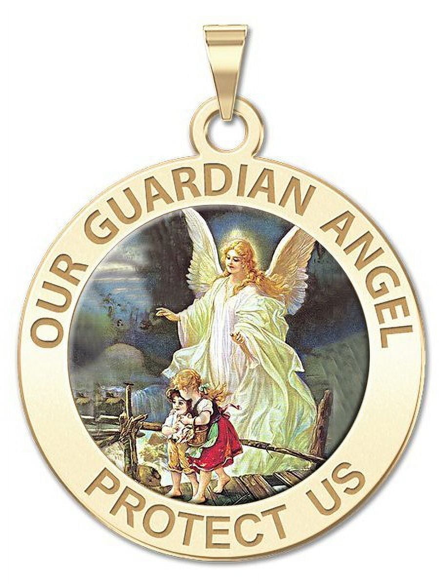 PicturesOnGold.com Our Guardian Angel - Round Religious Color Medal 3/4 ...