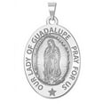 thumbnail image 1 of PicturesOnGold.com Our Lady of Guadalupe Religious Medal Oval - 1/2 x 2/3 inch Size of Dime, Sterling Silver, 1 of 7