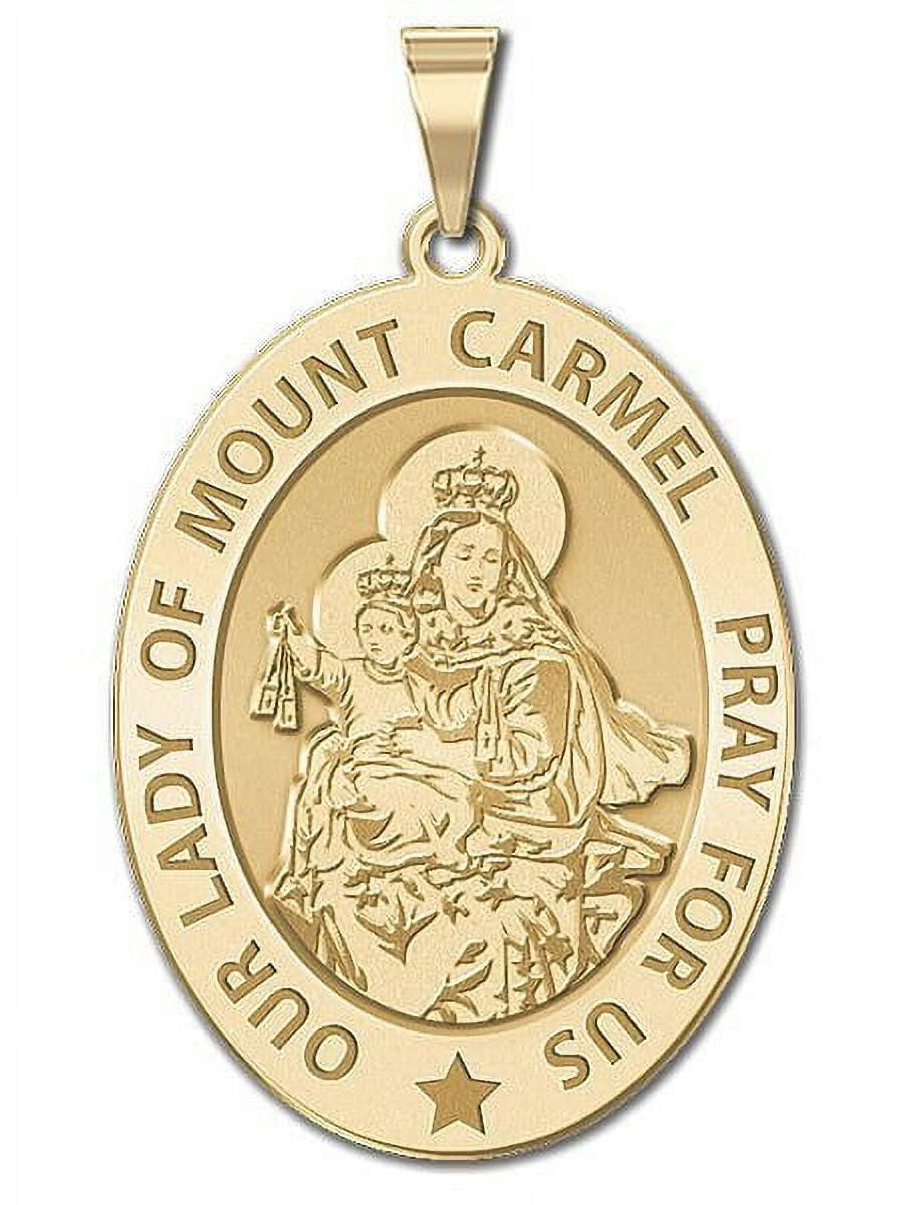 PicturesOnGold.com Our Lady of Mount Carmel Religious Medal Oval - 1/2 ...