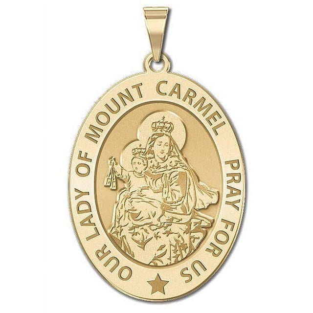 PicturesOnGold.com Our Lady of Mount Carmel Religious Medal Oval - 3/4 ...
