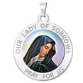 thumbnail image 1 of PicturesOnGold.com Our Lady of Sorrows Religious Medal Color Female Adult - 3/4 inch Size of a Nickel -Solid 14K White Gold, 1 of 2