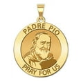 thumbnail image 1 of PicturesOnGold.com Padre Pio Religious Medal Necklace Pendants Female Adult - 1 inch -Solid 14K Yellow Gold, 1 of 3