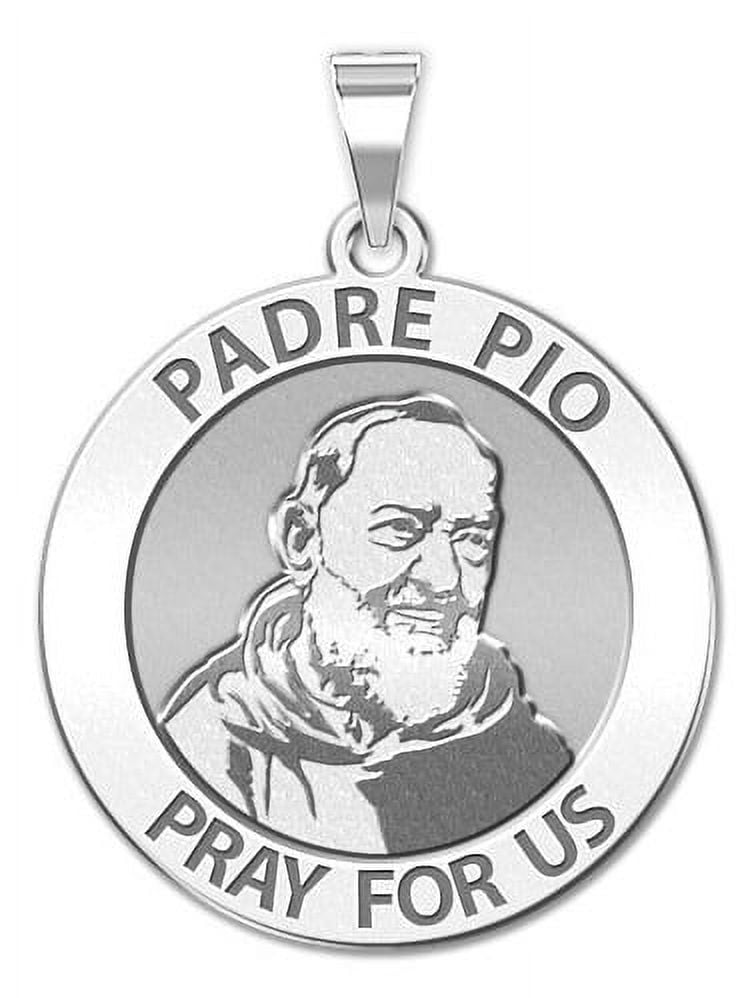 Padre Pio Profile Pendant Medal - 3/4 Inch Catholic Religious Gift Charm