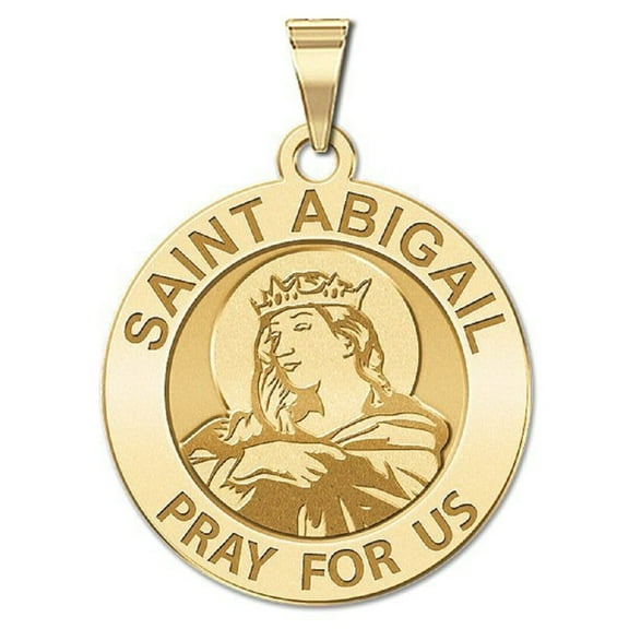 PicturesOnGold.com Saint Abigail Religious Medal Necklace Pendants Adult-2/3in Dime, 14K Yellow Gold