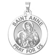 thumbnail image 1 of PicturesOnGold.com Saint Anne Religious Medal - 1 Inch Size of a Quarter - Sterling Silver, 1 of 2