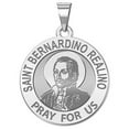 thumbnail image 1 of PicturesOnGold.com Saint Bernardino Realino (Younger Version) Round Religious Medal 1 Inch Solid 14K White Gold, 1 of 1