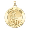 thumbnail image 1 of PicturesOnGold.com Saint Cecilia Religious Medal (Grand Piano) - - 3/4 inch Size of a Nickel -Solid 14K Yellow Gold, 1 of 1
