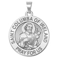 thumbnail image 1 of PicturesOnGold.com Saint Columba of Ireland Religious Medal Pandants - 2/3 inch Size of Dime, Sterling Silver, 1 of 3